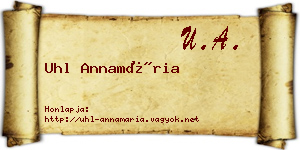 Uhl Annamária névjegykártya